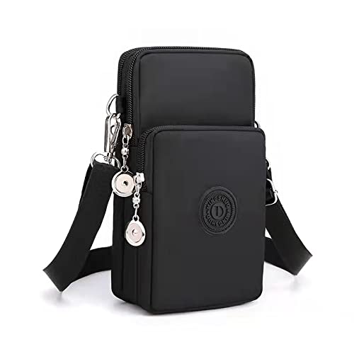 Women Crossbody Cell Phone Purse Case Armband Bag for iPhone 12 13 Mini 14 15 Plus 11 Pro Max Google Pixel 6a 7a 8a 6 7 8 Pro - color: Black-pattern