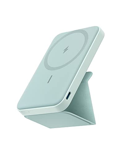 Anker 622 Magnetic Battery (MagGo), 5,000mAh Foldable Magnetic Wireless Portable Charger with Stand and USB-C Port (On The Side), Magsafe-Compatible for iPhone 15/14/13 Series with Upgraded MagS