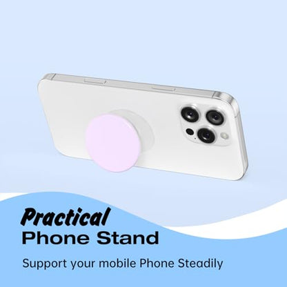 Svanove Cell Phone Grip, Collapsible Phone Stand Holder Round Expanding Kickstand for iPhone Samsung Mobile Phones, Cute Soft Silicone Glossy Jelly, Purple Lavender - color: Purple, style: Adhesive