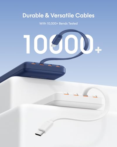 charmast Portable Charger Fast Charging,Built-in 4 Cables,6 Outs & 4 Inputs - color: Navyblue