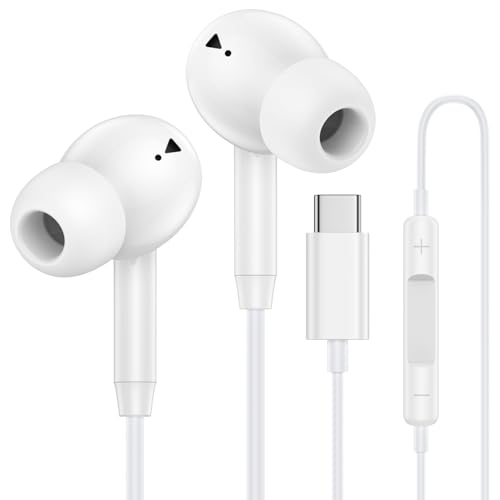 USB C Wired Earbuds Ear Buds for iPhone 17 16 Pro Max 16e 16 Plus 16Pro 15 - color: White
