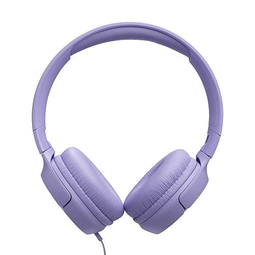 JBL Tune 520C - USB-C Wired on-Ear Headphones with Hi-Res Audio Support, JBL Pure Bass Sound, Comfort fit, USB-C connectivity, 3-Button Remote with Microphone and EQ presets Control (Purple) - color: Purple