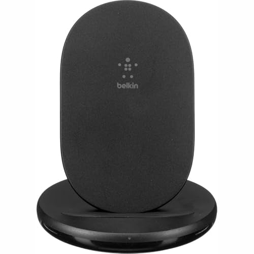Belkin 15W Wireless Charging Stand, Qi Charger with Power Adapter