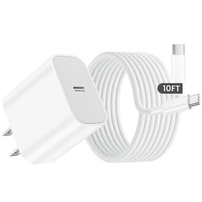 iPad Charger Fast Charging,10FT Long Braided USB C Cable,20W Type C Charger - size: 10FT