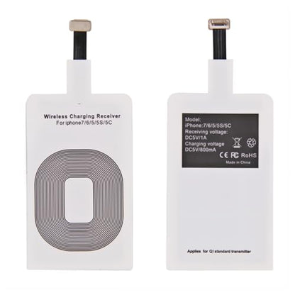 QI Wireless Receiver Charger Adapter for iPhone Slim Charging Card QI Wireless Charging Adapter QI Wireless Charger Receiver Compatible with iPhone 7, 7 Plus, 6, 6 Plus, 5, 5s, 5c