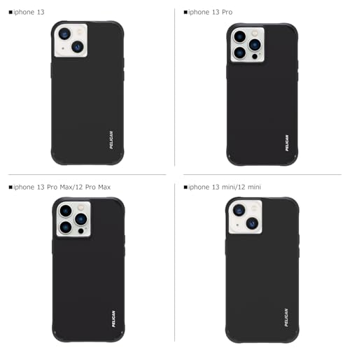 Pelican Ranger Series - iPhone 13 Case [Wireless Charging Compatible] Protective Phone Case with Anti-Scratch Tech [15ft MIL-Grade Drop Protection] Slim Rugged Cover for iPhone 13 - Black - color: Ranger Black