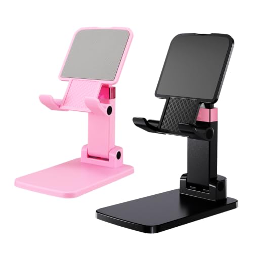 Cell Phone Stand Cute Mobile Holder For iPhone Desk Office Accessories - color: 14-Black&Pink