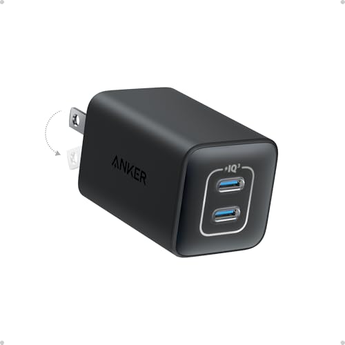 Anker Nano Phone Charger,47W Max 2-Port GaN Fast Charger USB C - color: Black, size: 2.36 x 3.94 x 2.36 Inch