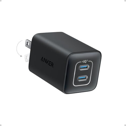 Anker Nano Phone Charger,47W Max 2-Port GaN Fast Charger USB C - color: Black, size: 2.36 x 3.94 x 2.36 Inch