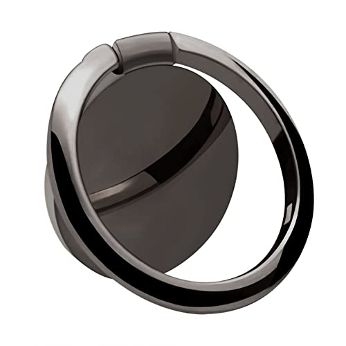 Metal Cell Phone Ring Holder Finger Ring Stand, 360 Degree Rotation Ring Kickstand Grip Holder for Magnetic Car Mount, Black - color: Black