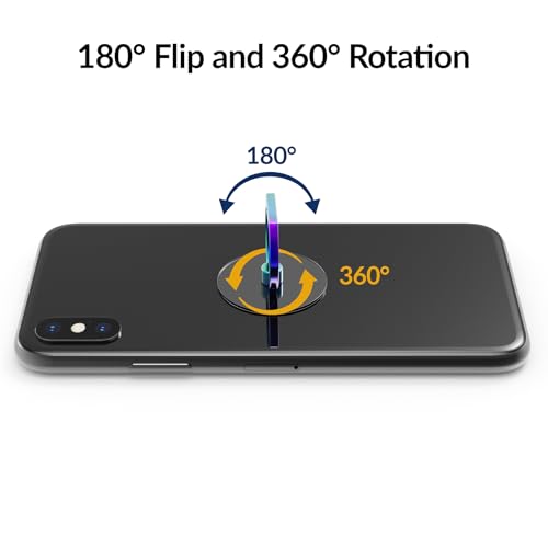 Tomorotec 3PCS Phone Ring Holder Clear Grip Stand 360° Rotation, Iridescent - color: Iridescent