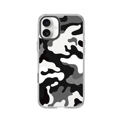 RhinoShield Clear Phone Case for iPhone 16 Plus | Anti-Yellowing, Transparent, High Clarity, Shockproof, Military Grade Drop Protection - color: Telo Mimetico B&W Camo, size: iPhone 16 Plus - Camera Button