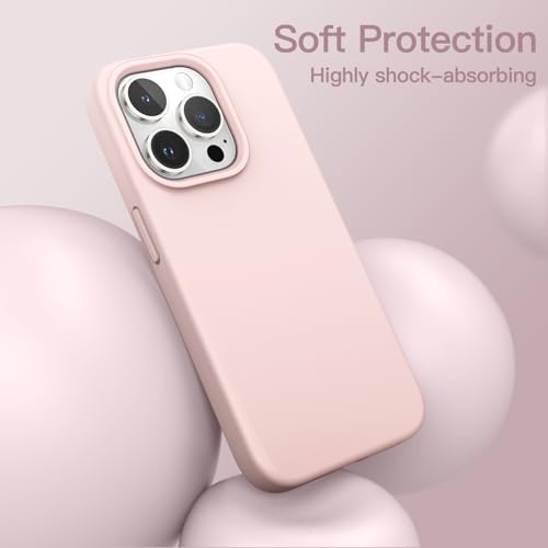 JETech Silicone Case for iPhone 14 Pro, Pink | Silky Soft Touch, Shockproof Protection, Scratch Resistant, Microfiber Lining - color: Pink, size: iPhone 14 Pro