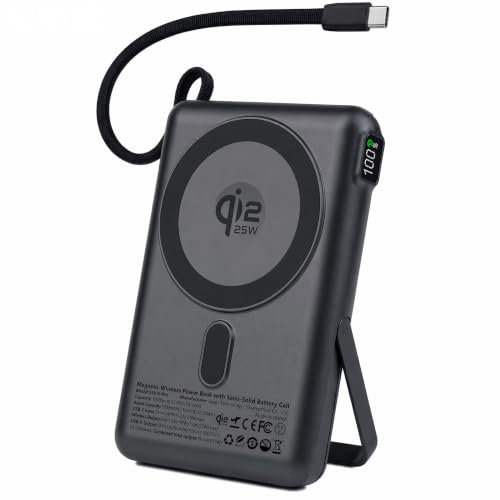 Tmtopebo Qi2 Certified Fast Wireless Charger 10000mAh Semi-Solid Power Bank