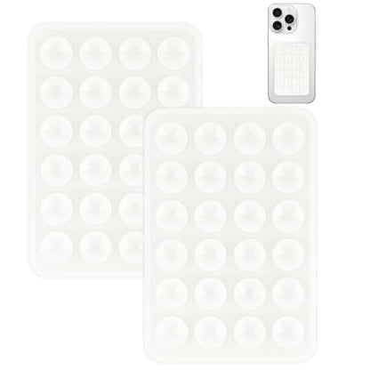 Yojaro 2 Pack Silicone Suction Phone Case Mount, Silicon Adhesive Smartphones Stand Sticky, Non Slip Suction Cup, Hands-Free Phone Accessories Holder for Selfies and Videos White - color: White