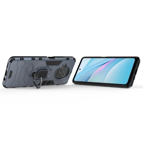 Max Power Digital Magnet Case for Xiaomi Mi 10T Lite 5G Shockproof Hard Phone Cover with Grip, Metal Ring Kickstand Bumper Shell [Compatible with Magnetic Car Mount] (Navy) - color: Navy, size: Xiaomi Mi 10T Lite 5G
