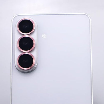 for Samsung Galaxy S26 / S26 Plus Camera Lens Protector Metal Ring Tempered Glass Lens Cover Accessories (Pink) - color: Pink