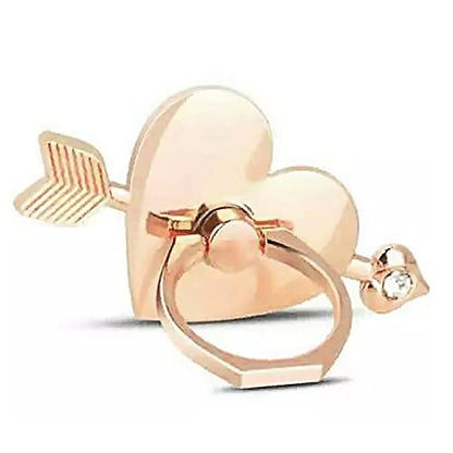 Love Heart Ring Holder for Cell Phone Case, Cupid's Arrow Bling Glitter Sparkly Cell Phone Ring Holder for Phone, Gold iPhone Ring Holder Grip for Back of Phone, Cute Ring Finger Kickstand Stand - color: Phone Ring Holder 5
