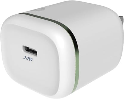 AT&T USB-C Wall Charger Fast Charging Power Adapter Foldable Prongs Travel-Friendly for Compatible with iPhone iPad Samsung Galaxy Google Pixel (20W White) - color: 20W White
