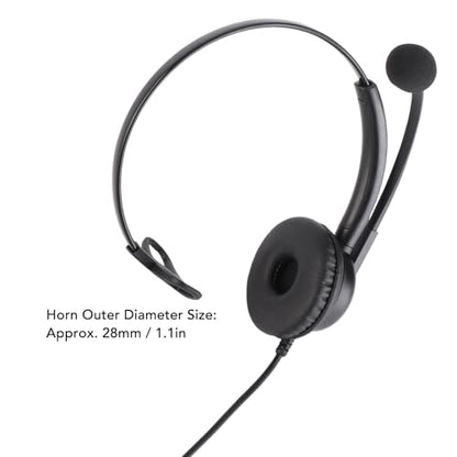 SUNGOOYUE Single Ear Headset, Comfortable Lightweight Noise Canceling Wired Headset with Mic for Call Center (Dual 3.5mm Interface) - size: Dual 3.5mm Interface