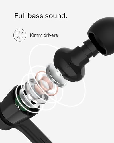 Belkin USB-C Wired Earbuds, Adjustable Volume Limiter, IPX5 - color: Black, size: One Size, style: USB-C + Volume Control