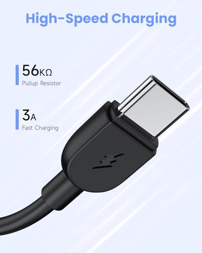 5-Pack 0.75ft 3A Short USB A to USB C Fast Charging Cables