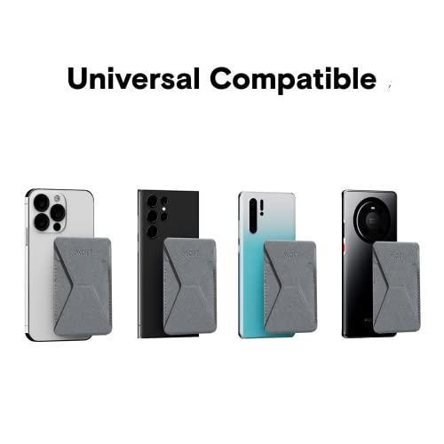 MOFT Adhesive Card Holder for Android, iPhone and Most Smartphones, 2 Viewing Angles, Slim Phone Stand (Cool Gray) - color: Cool Gray