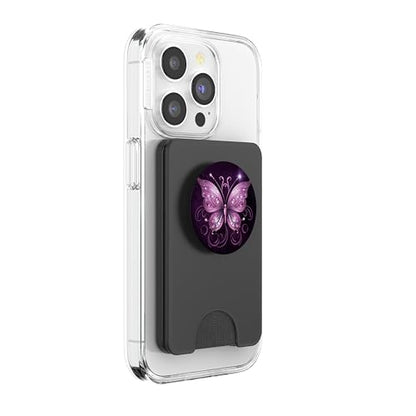 Pink Butterfly Purple Butterfly PopSockets PopWallet for MagSafe - style: Magnetic PopWallet