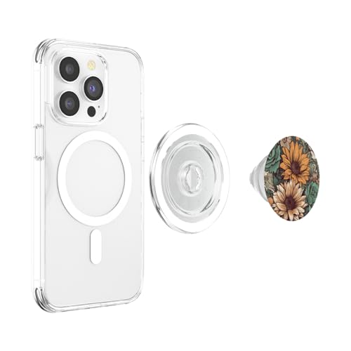 Western Boho Leopard Sunflowers Cactus Rodeo Cowgirl Girl PopSockets PopGrip for MagSafe - style: Magnetic PopGrip