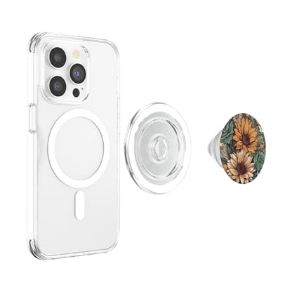 Western Boho Leopard Sunflowers Cactus Rodeo Cowgirl Girl PopSockets PopGrip for MagSafe - style: Magnetic PopGrip