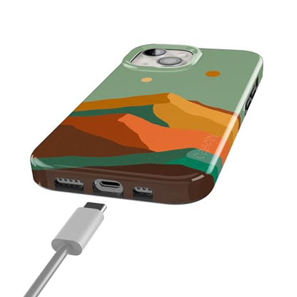 Casely iPhone 15 Plus Case | Endless Peaks | Colorblock Mountain | Compatible with MagSafe | Classic Ultra Slim Design - color: Endless Peaks | Colorblock Mountain