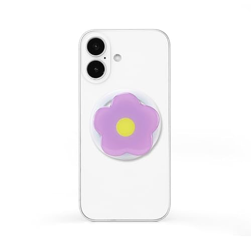 Magnetic Phone Grip Collapsible Cute Floral Series Hold Phone Grip Stand Include Adapter Ring for Smartphone Tablet Cell Phone Accessory Compatible with Magsafe Phone (Purple) - color: Purple
