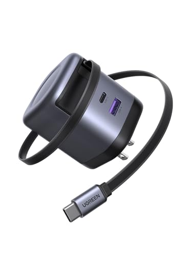 UGREEN Nexode 65W Retractable Charger Block, 3 in 1 Fast Charging Adapter
