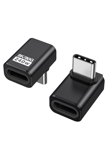 CableCreation 90 Degree USB C Adapter 2 Pack, Right Angle USB C 80Gbps 240W - style: UP Angle