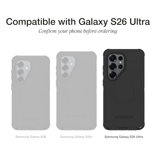 OtterBox Samsung Galaxy S26 Ultra Defender Series Pro XT Case - Dark Side (Black), Tough, Rugged & Durable Samsung Galaxy Phone Case with Magnets - color: Dark Side Black, style: S26 Ultra