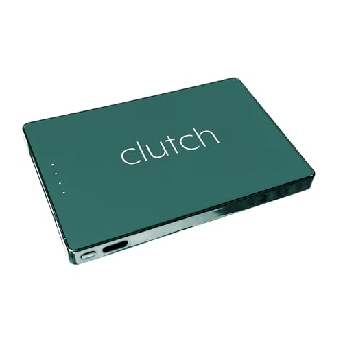 Clutch - Pro USB-C Portable Charger - Compatible with iPhone 15, 16, 17 & Android Devices - Power Bank Magnetic Battery - TSA Travel Approved - USB Rechargeable - Built-in Cable - 5000 mAh - 3.7oz - color: Green