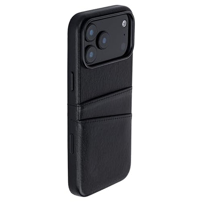 Dockem Card Case for iPhone 17 Pro Max with Magnetic Mounting Plate, Camera Control Button, Wallet with 2 Holder Slots: M2 Exec Premium Synthetic Leather (Black) - color: Black, size: 17 Pro Max