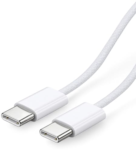 Charger Cord for iPhone 15/16/17 Pro Max, 6ft USB C to USB C Braided White - size: 6ft