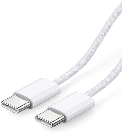 Charger Cord for iPhone 15/16/17 Pro Max, 6ft USB C to USB C Braided White - size: 6ft