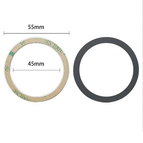 TENOC Universal Metal Ring Sticker for Magnetic Charger Compatible with iPhone/Samsung/Android All Cellphones, Magnetic Mount/Phone Holder Conversion Accessories, 3Pcs, Black - color: Black3