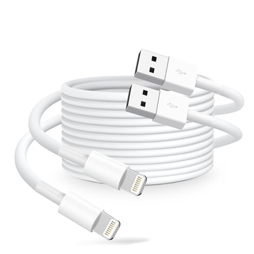 USB-A to Liightning Cable, 2-Pack 6FT (1.8M) White – Durable Fast Charging & Sync Cord for Liightning Devices
