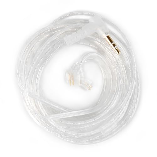 2 Meter Length CCZ UP01 Plus 5N OFC Replacement Earphone Extension Cable, in Ear Monitor Headphone Cords Wire TFZ Pins for KBEAR KS1/KS2/Storm/Flash/Lark, CCZ Melody/DC02/DC03 (TFZ 3.5MM, without Mic) - color: Silver, size: TFZ 3.5MM, without Mic, style: