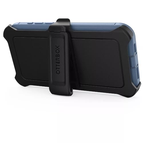 OtterBox iPhone 15 Pro Max (Only) - Defender Series Case - Baby Blue Jeans (Blue) - Screenless - Rugged & Durable - with Port Protection - Holster Clip Includes - Microbial Defense Protection - color: Baby Blue Jeans (Blue)