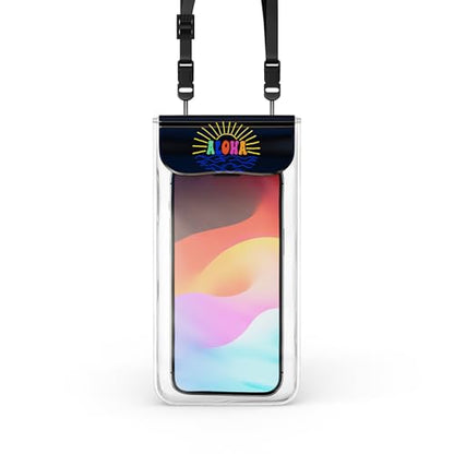 C&K GLOBAL Korean IP68 Waterproof Phone Pouch - Aloha-Inspired Dry Bag Case for iPhone 17 16 15 14 Pro & Galaxy S26 S25 S24 - Made in Korea, Universal Waterproof Case with Detachable Lanyard (Black) - color: Black