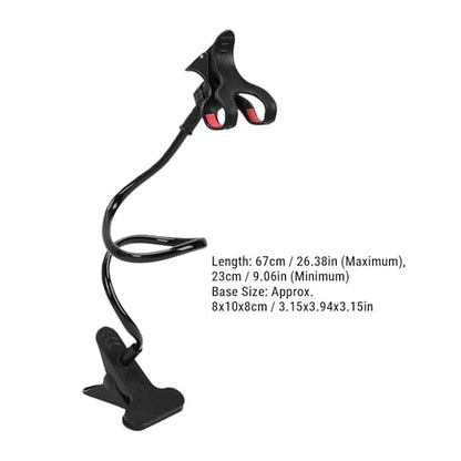 Zopsc Gooseneck Phone Holder for Bed, Flexible Long Arm Cell Phone Stand with Clamp, 360 Adjustable Overhead Mount for Headboard Desk Bedside, for 4 7in Smartphones
