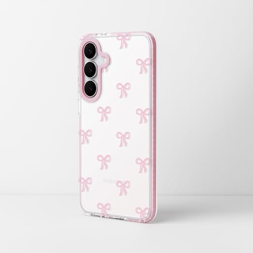 Dumkery Cute Phone Case for Samsung Galaxy S25 FE, Bow Aesthetic Pattern Print Cases, Soft Clear TPU Shockproof Bumper Cover for Girls Women, Pink - size: Samsung Galaxy S25 FE