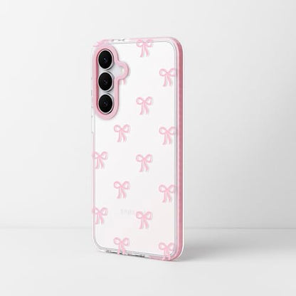 Dumkery Cute Phone Case for Samsung Galaxy S25 FE, Bow Aesthetic Pattern Print Cases, Soft Clear TPU Shockproof Bumper Cover for Girls Women, Pink - size: Samsung Galaxy S25 FE