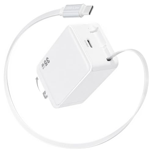 USB C Retractable Wall Charger with Foldable Plug, 35W Compact iPhone Block