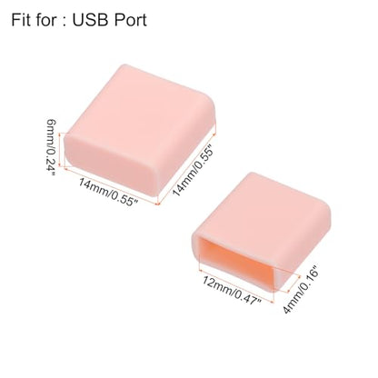 uxcell 20pcs USB 2.0 Port Cap Cover Anti Dust Silicone Protector for USB Male USB Data Cable, Pink - color: Pink
