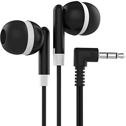 Maeline Bulk Earbuds with 3.5 mm Headphone Plug - 10 Pack Wholesale Bundle - Black - color: Black, size: 10 Pack